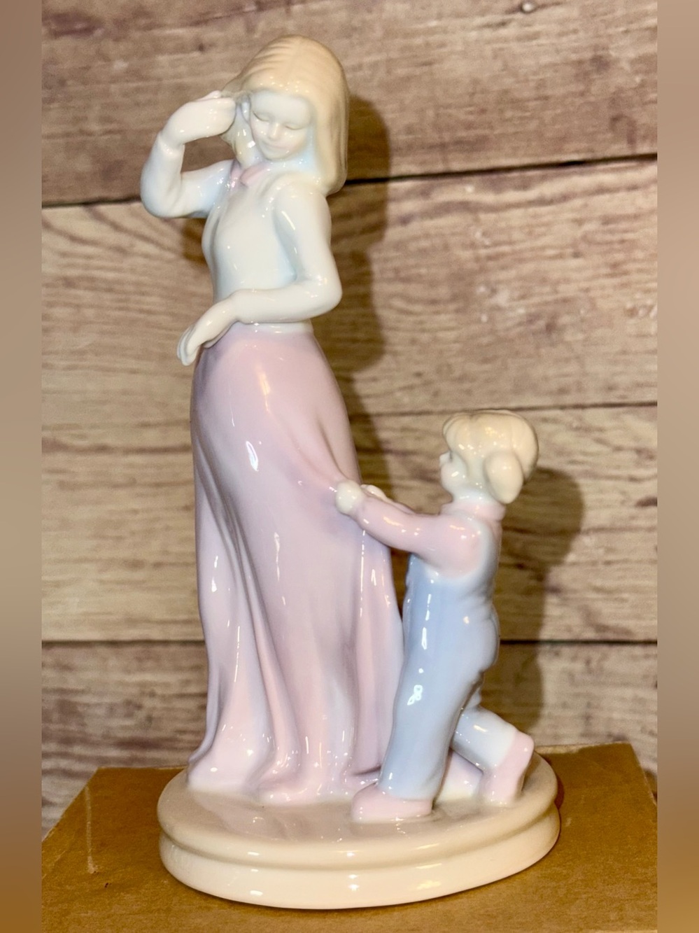 RUSS - Marbella Porcelain Child Pulling on Mothers Dress Figurine - NEW